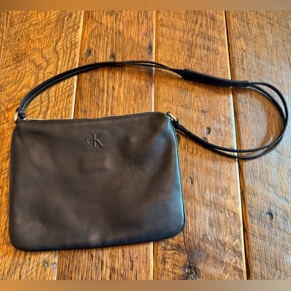 Calvin Klein Vintage  Black Leather Shoulder Bag